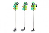 Golfová sada 1ks hůl 60cm + 4ks míček kov/plast