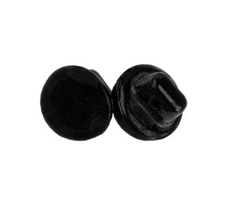 Knoflík pecka - baleno po 10 ks - černá - prům. 10 mm