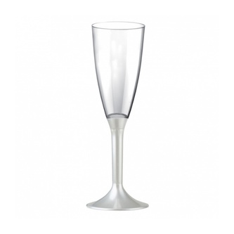 Šampusky s bílým podstavcem - 6 ks