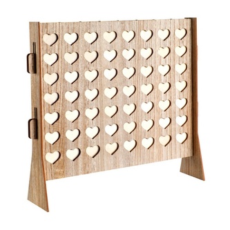 Svatební kniha hostů dřevěná - rámeček se srdíčky 56 ks