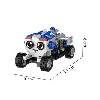 Klocki CADA. Robot Bobby 2w1 Pojazd z napędem pull back 195 elementów.