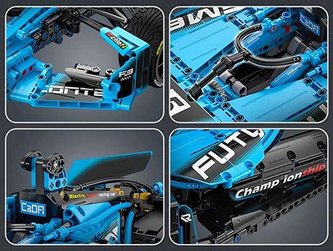 Klocki CADA. Duże auto wyścigowe 60 cm Samochód sportowy Electric Super Racing Car.