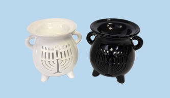 Aromalampa černá+bílá svícen