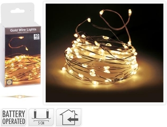 Drát dekorační 40 LED teplé světlo