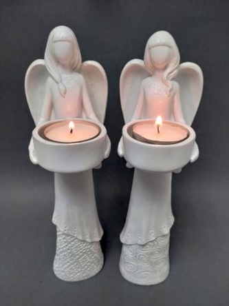 Anděl s kalíškem na svíčku 24cm