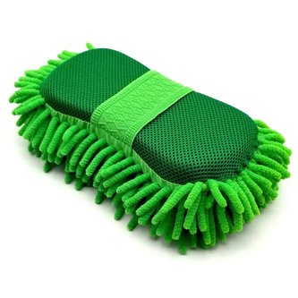 Mycí houba z mikrovlákna 2v1, 24 x 12cm Zelená