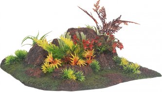 FLAMINGO akvarijní dekorace RADHA ROCK+rostlina ANGLE 27,5x27,5x10cm