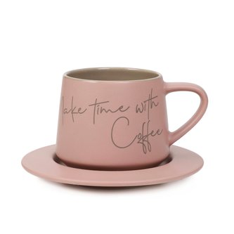 Šálek | BAJONA | s podšálkem růžový | 0,2 l | 887043 Homla