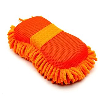 Mycí houba z mikrovlákna 2v1, 24 x 12cm Oranžová