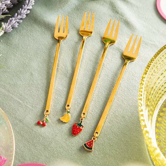 Sada | BLANE SUMMER | zlaté dezertní vidličky | 4 ks | 849287 Homla
