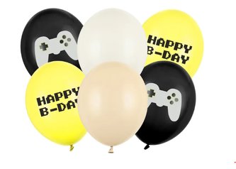Latexové balonky Game - Happy B-Day 30 cm - 6 ks