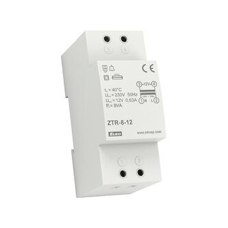 Zvonkový transformátor na DIN lištu 8VA, 12V/0,67A AC