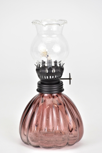 Petrolejová lampa Eda růžová 16x8 cm