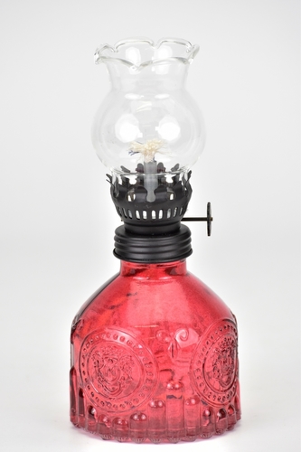 Petrolejová lampa Candy červená 17x8 cm