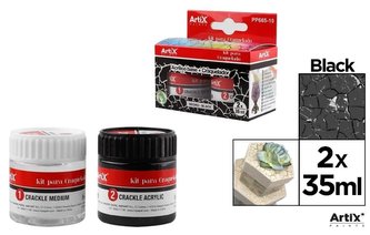 Farba akrylowa czarna + środek do spękań 2x35ml