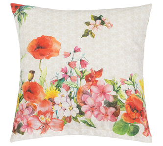 Polštářek EMA - Kvítí letní růžová - 45x45 cm