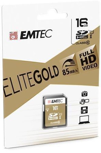 Paměťová karta "Elite Gold", SDHC, 16GB, UHS-I/U1, 85/20 MB/s, EMTEC ECMSD16GHC10GP