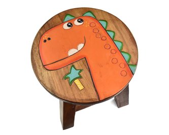 Stolička dřevěná dekor dino