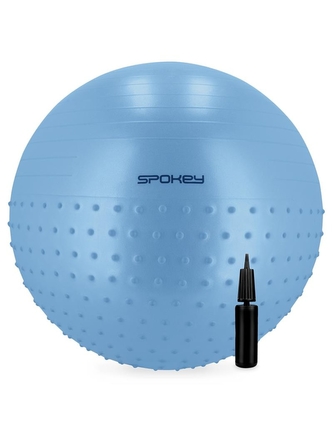 Spokey - HALF FIT Gymnastický míč 2v1 masážní, 65 cm včetně pumpičky modrý