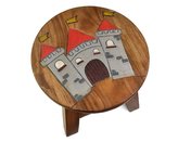 Stolička dřevěná dekor hrad