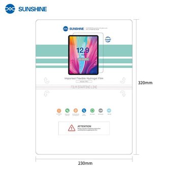 SUNSHINE SS-057P+ Hydrogelová Folie pro Tablety (12,9 palců) Pack 20 kusů