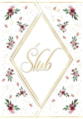 Karnet A5 ślub Róże z tortu