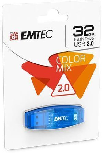 USB flash disk "C410 Color", modrá, 32GB, USB 2.0, EMTEC ECMMD32GC410