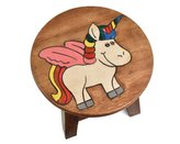 Stolička dřevěná dekor jednorožec s křídly