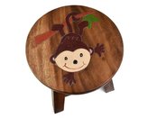 Stolička dřevěná dekor opička