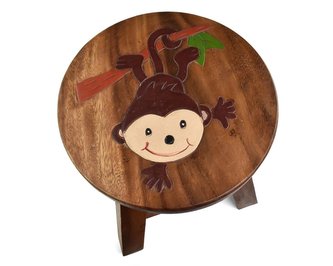 Stolička dřevěná dekor opička