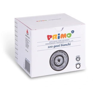 Křída bílá neprašná PRIMO kulatá, 9 x 80mm, 100ks, papírový obal