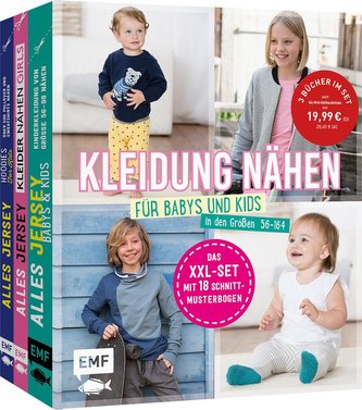 Kleidung nähen für Babys und Kids - das XXL-Set mit 18 Schnittmusterbogen in den Größen 56-164