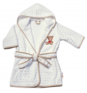 Baby Nellys Dětský župan Sweet dreams by TEDDY, flecce - bílá, 2-3 rok; 92-104 (2-3r)