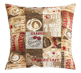 Povláček EMA - Káva hnědá, červená - 45x45 cm