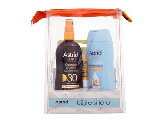Astrid Sun Olej na opalování Sun Oil Spray SPF30 200 ml + hydratační mléko po opalování Sun After Sun Lotion 200 ml + ochranný balzám na rty Coconut Lip Balm SPF25 4,8 g