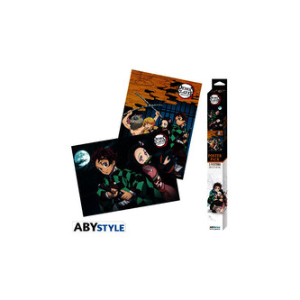 Set 2 plakátů Demon Slayer - Group & Duo (52x38 cm)