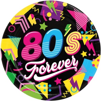 Papírové talíře Disco 80s - 23 cm, 6 ks