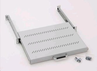 TRITON Police výsuvná 19", 1U/450mm plnovýsuv, nosnost 30kg, šedá