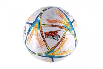 Míč fotbalový barevný šitý kůže 23cm vel. 5 v sáčku