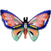 Foliový balonek motýl modro - zelený 88 x 54 cm