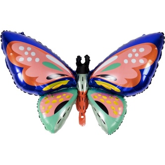 Foliový balonek motýl modro - zelený 88 x 54 cm