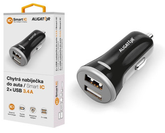 CL ALI s 2xUSB výstupem, 3.4A, smart IC, černá