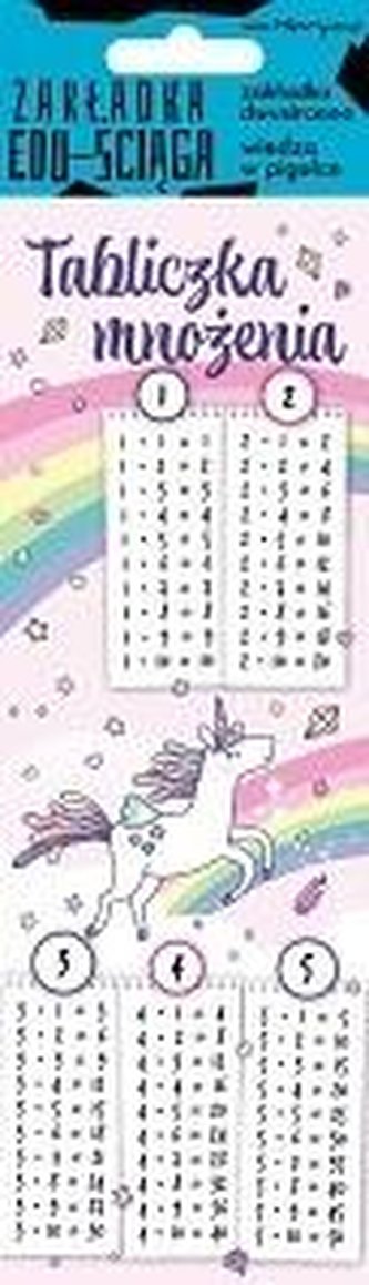 Zakładka edu-ściąga. Tabliczka mnożenia unicorn