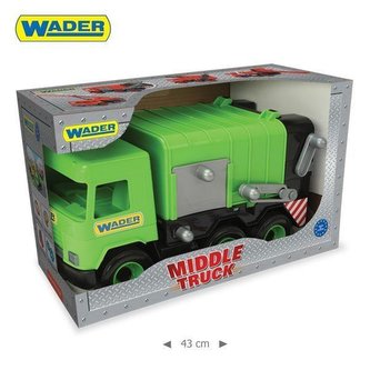 Śmieciarka zielona Middle Truck w kartonie