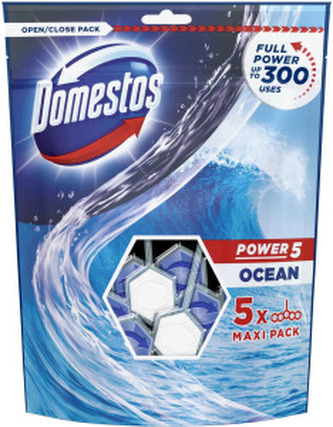 Domestos WC blok Power 5 Ocean, 5× 55 g