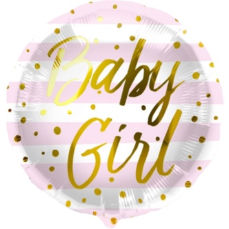 Foliový balonek Baby Girl - proužky 45 cm