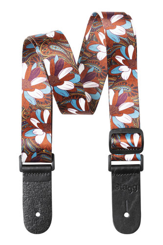 Stagg STE UKEFLOW BRW, popruh pro ukulele, hnědý/modrý