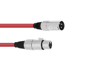 Kabel mikrofonní XLR-XLR 3pin, délka 5m, červený