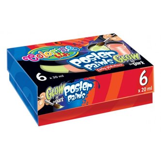 PATIO - Colorino temperové farby svietiace v tme 6 farieb