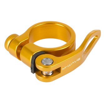 objímka sedlovky M-Wave Al 34,9 zlato-oranžová